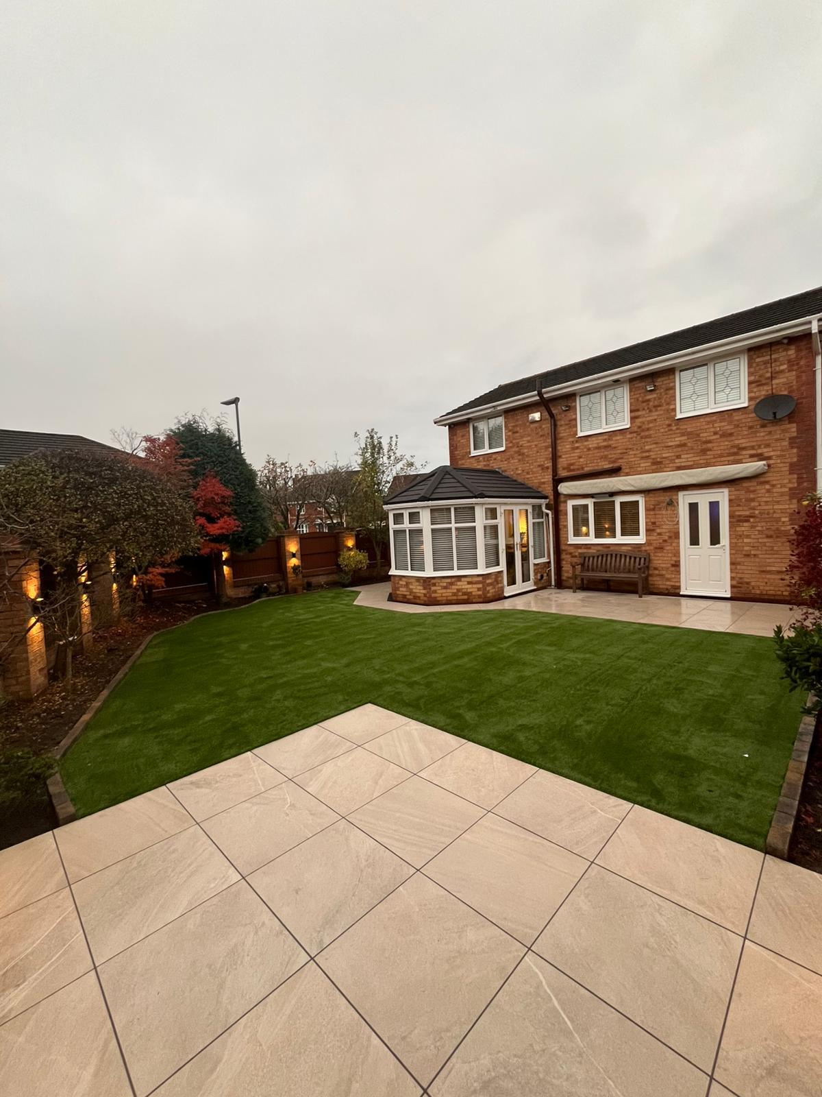 Complete Garden Transformation — Patio, Lawn & Lighting