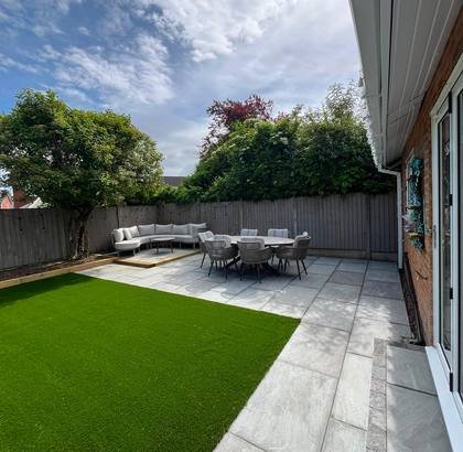 Landscaped Garden — Lawn, Patio & Seating