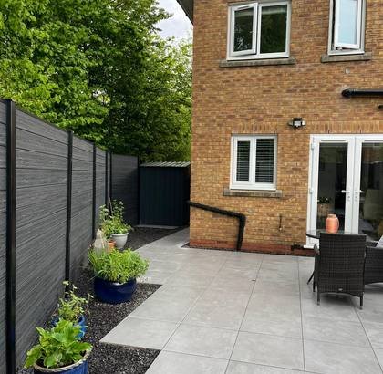 Porcelain Patio With Composite Fencing