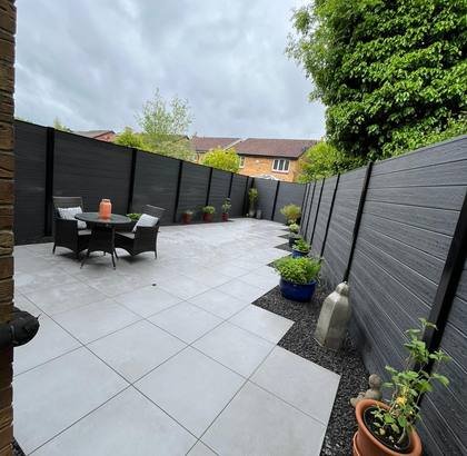 Porcelain Patio & Composite Fence Surround