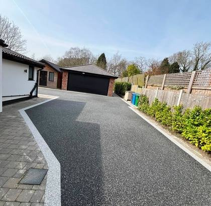 Resin Driveway With Block Paved Border
